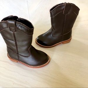 Janie and Jack brown leather boots toddler size 4